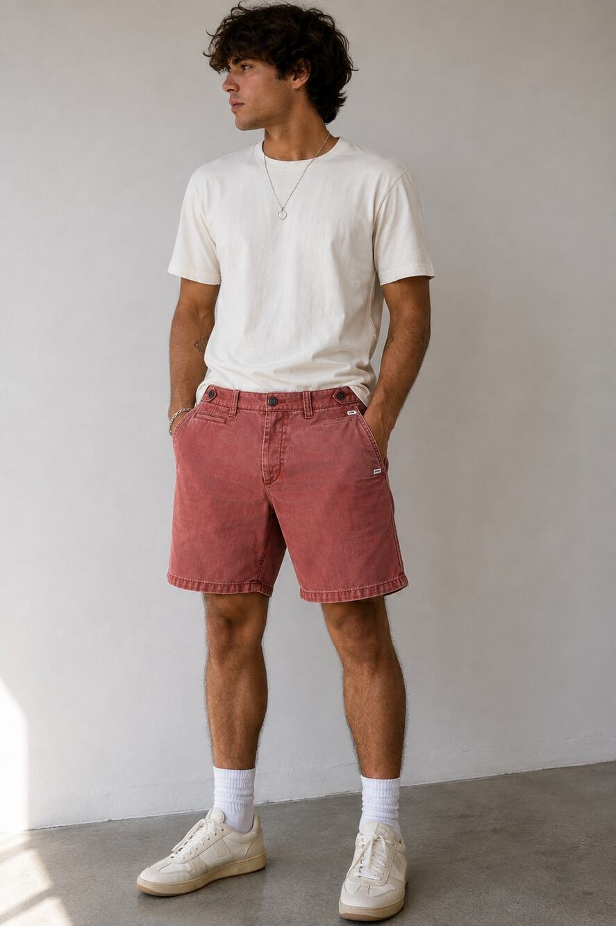 Levi’s Men’s 32 Faded Red Herringbone Chino Shorts Adjustable Waist 10”